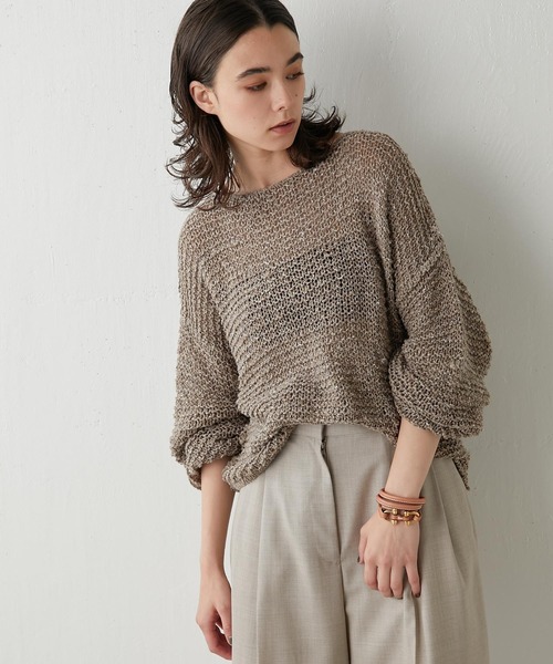 「Whim Gazette」 長袖ニット FREE チャコールグレー レディース_画像9