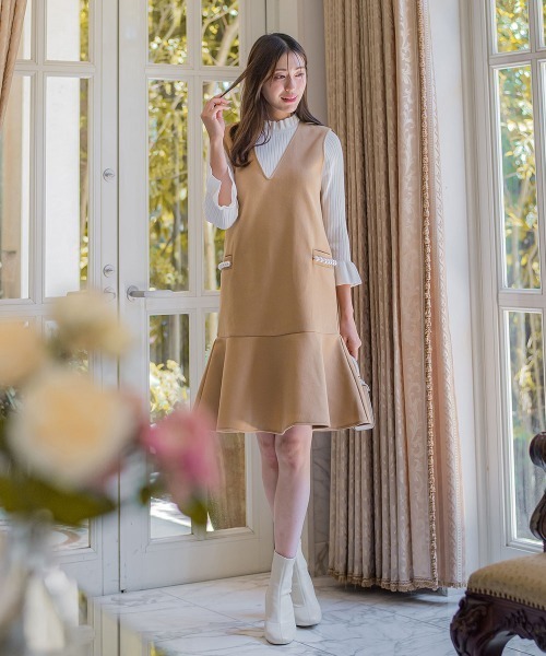 「QUEENS COURT」 長袖ニット M ホワイト レディース_画像4