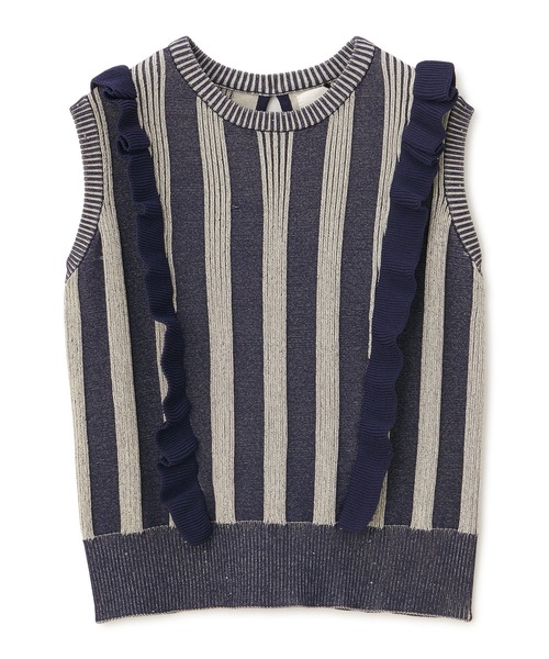 「SUPREME.LA.LA.」 ノースリーブニット MEDIUM ネイビー レディース_画像2