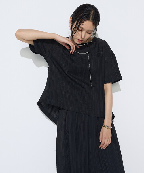 Gabardine K.T（ギャバジンK.T） tシャツ ジャカードボーダー ゆったり