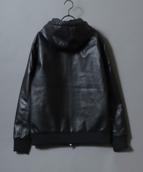 SITRY（シトリー） ブルゾン アウター Synthetic Leather Zip Hoodie