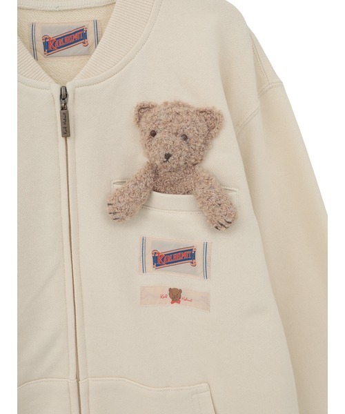 Karl Helmut カーディガン くまモチーフ付き ジップアップカーディガン