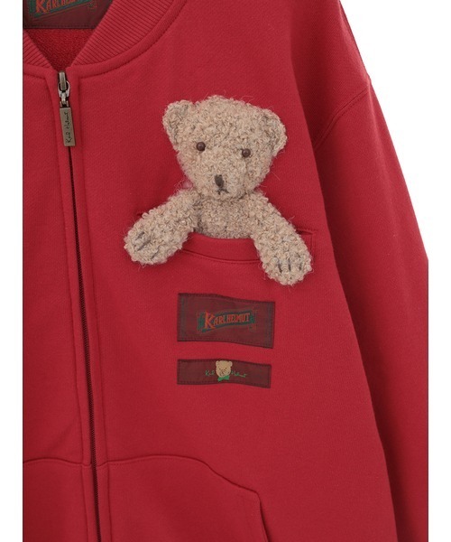 Karl Helmut カーディガン くまモチーフ付き ジップアップカーディガン