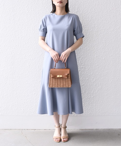 「SHIPS.me」 半袖ワンピース - ベージュ レディース_画像2