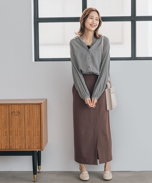 [GLOBAL WORK] длинный рукав блуза SMALL белый женский 