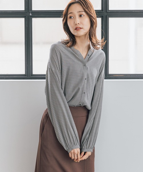 [GLOBAL WORK] длинный рукав блуза SMALL белый женский 