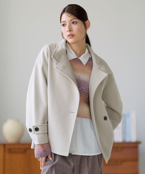 美品】FORFORMO フォルフォルモ スタンドカラー フレア ウールコート