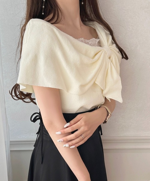 「apres jour」 半袖ニット X-LARGE ブラック レディース_画像2