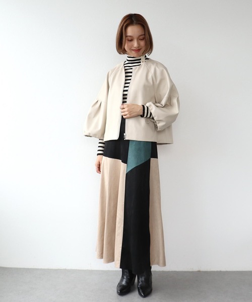 kouya03090217ページ Three Four Time（スリーフォータイム） スカート バイカラースエード