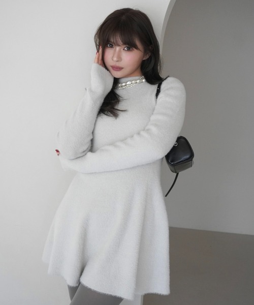 eimy istoir シャイニーニットミニワンピース エイミーイストワール EIMY ISTOIRE eimy istoire シャイニーニットミニワンピース オフ
