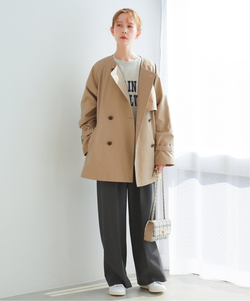 JOURNAL STANDARD ノーカラーショートコート38 追加2》スーパー140ビーバーノーカラーショートコート（ノーカラー