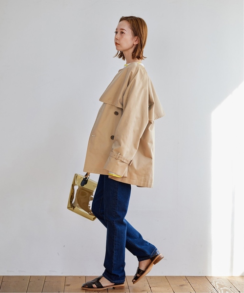 新品 JOURNAL STANDARD ノーカラーコクーンコート ベージュ38 JOURNAL STANDARD（ジャーナルスタンダード） ノーカラーコート 38