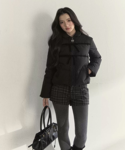 perverze リボン　ダウンベスト　ダウンジャケット SUBU PERVERZE パーバーズ / Step Down Jacket / Mix / ダウン ¥110,000