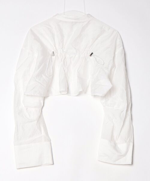 【美品】UN3D. アンスリード ヘムギャザー シャツ ブラウス ホワイト UN3D.（アンスリード） 長袖ブラウス FREE ホワイト レディース