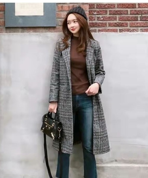 「LADY LIKE」 チェスターコート M ブラウン レディース_画像8