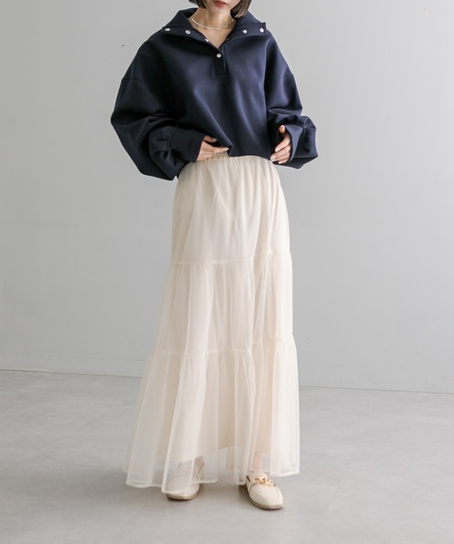 「mystic」 スウェットカットソー FREE オフホワイト レディース_画像2