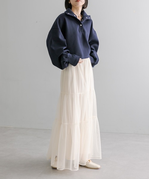 「mystic」 スウェットカットソー FREE オフホワイト レディース_画像3