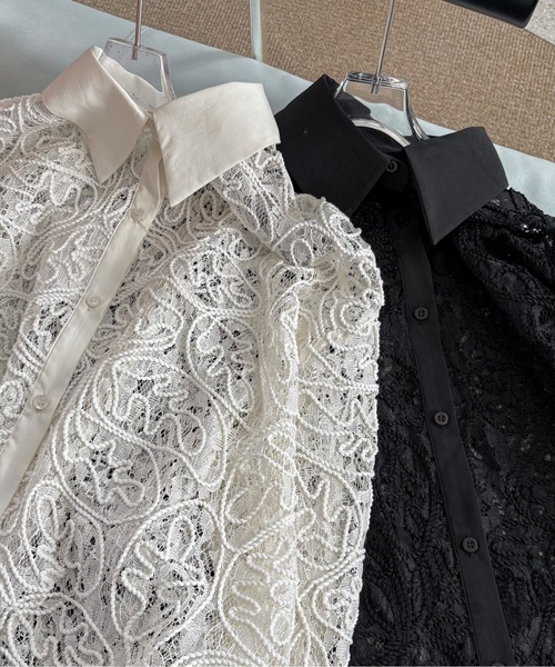 「feepur」 長袖シャツ MEDIUM アイボリー レディース_画像5