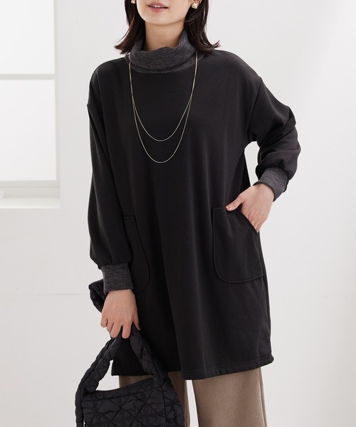 ☆タグ付き未使用☆バーバリー ブラックレーベル タートルネック チュニック 黒 ☆タグ付き未使用☆バーバリー ブラックレーベル タートルネック