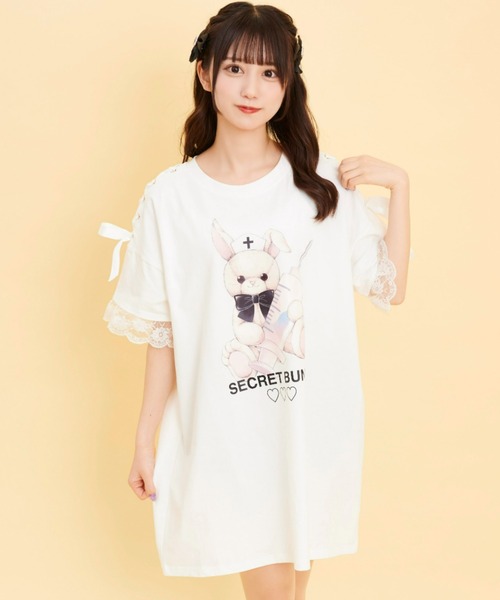 「Secret Honey」 半袖ワンピース 0 ホワイト レディース_画像5