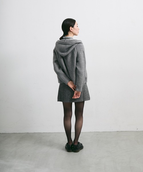 パーカー スフレヤーンダブルジップニットパーカー レディース