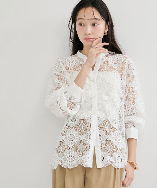LE CERCLE par rope' ブラウス シャツ レースシャツ レディース