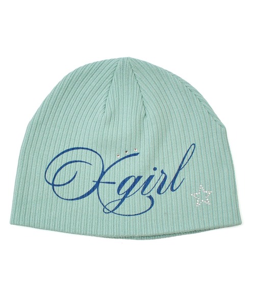 X-girl（エックスガール） ニット帽 ニットキャップ SPRAY LOGO AND