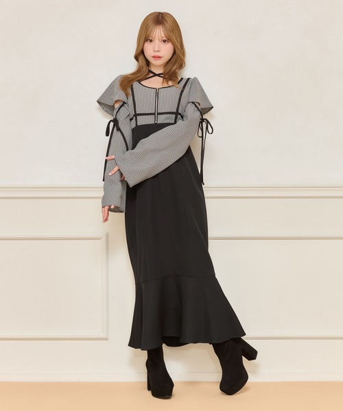 apres jour（アプレジュール） 長袖ワンピース X-LARGE ブラック系