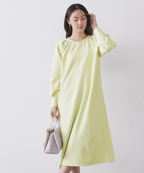 お値下げ！アルベロベロ　新品　Aラインワンピース OPAQUE.CLIP（オペークドットクリップ） ワンピース タックデザインA