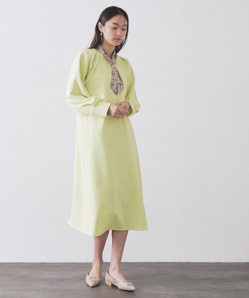 お値下げ！アルベロベロ　新品　Aラインワンピース OPAQUE.CLIP（オペークドットクリップ） ワンピース タックデザインA