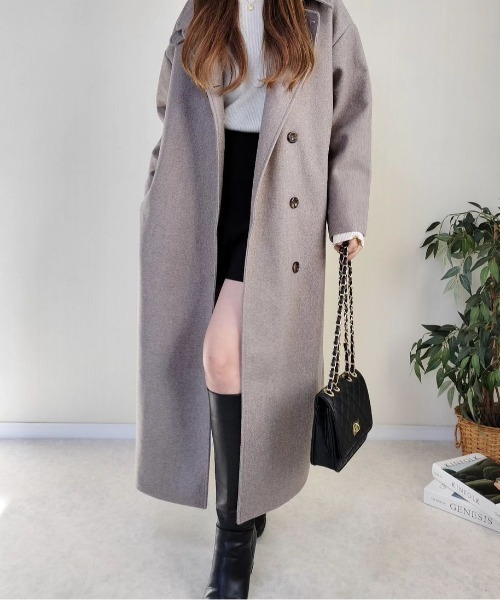 「Riberry」 ステンカラーコート MEDIUM ブラック レディース_画像2