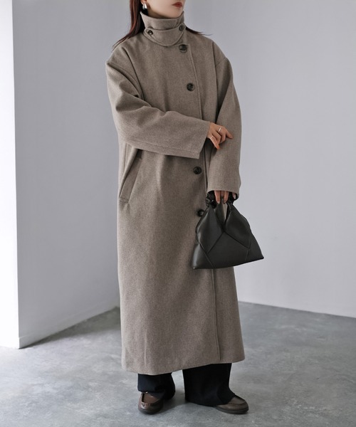 「Riberry」 ステンカラーコート MEDIUM ブラック レディース_画像9