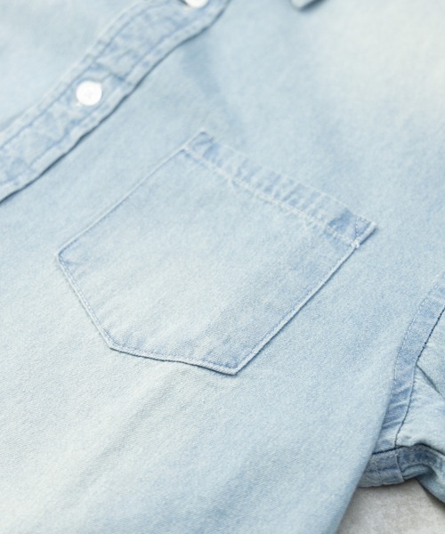 「NYLAUS」 「BARCEDOS」長袖シャツ L ケミカルウォッシュ メンズ_画像4