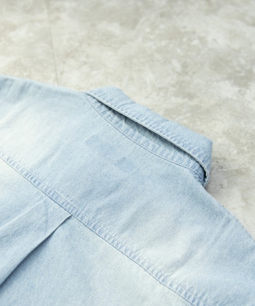 「NYLAUS」 「BARCEDOS」長袖シャツ L ケミカルウォッシュ メンズ_画像8