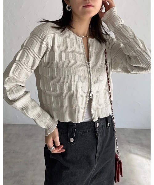 「leimn」 「ANDSEARCH」ニットカーディガン M ゴールド レディース_画像4