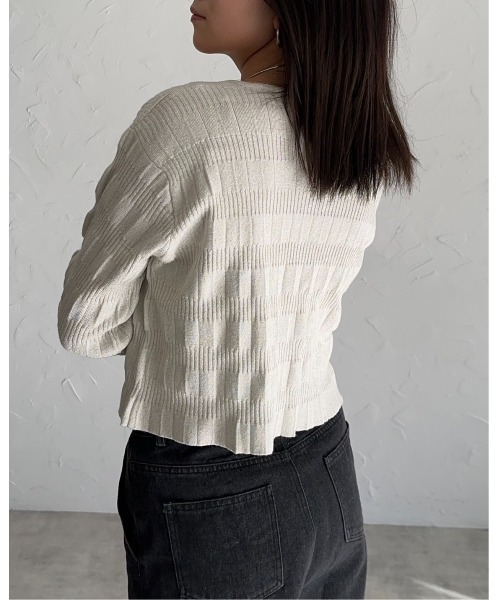 「leimn」 「ANDSEARCH」ニットカーディガン M ゴールド レディース_画像6