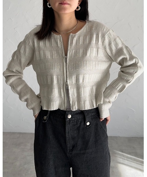 「leimn」 「ANDSEARCH」ニットカーディガン M ゴールド レディース_画像7