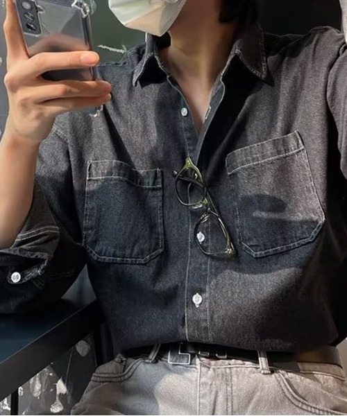 NEW GENTLEMAN シャツ パサデナデニム オーバーサイズシャツ メンズ