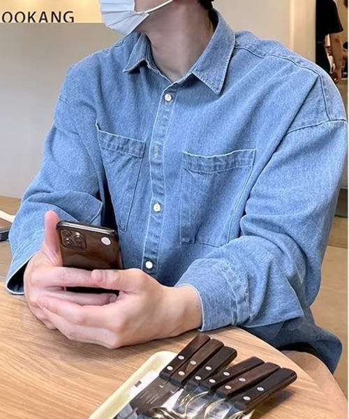 NEW GENTLEMAN シャツ パサデナデニム オーバーサイズシャツ メンズ