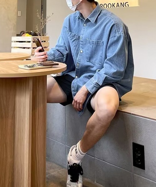 NEW GENTLEMAN シャツ パサデナデニム オーバーサイズシャツ メンズ