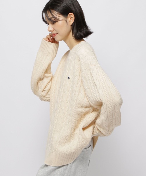 「POLO BCS」 長袖ニット MEDIUM ライトブルー レディース_画像6