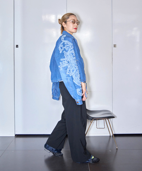 TAG（PORTER） デニムジャケット gジャン TAAKK SCULPTURAL EMBROIDERY 