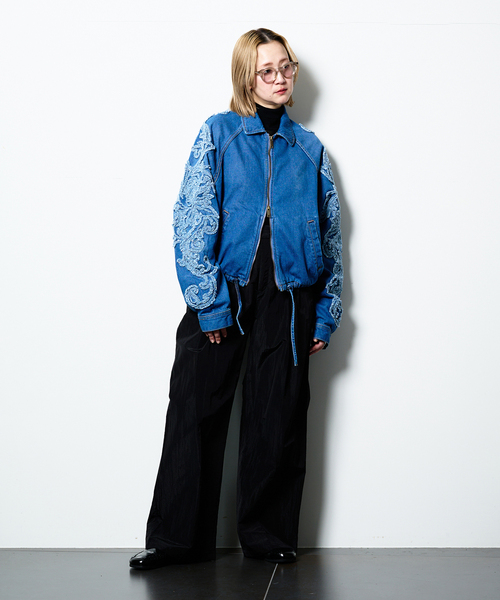 TAG（PORTER） デニムジャケット gジャン TAAKK SCULPTURAL EMBROIDERY