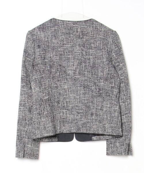 「green label relaxing」 ノーカラージャケット 40 ブラック レディース_画像2