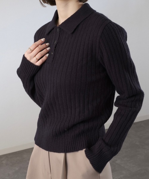 「Reurie'」 長袖ニット FREE ベージュ レディース_画像2