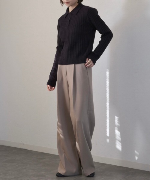 「Reurie'」 長袖ニット FREE ベージュ レディース_画像3