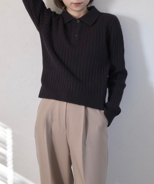 「Reurie'」 長袖ニット FREE ベージュ レディース_画像5