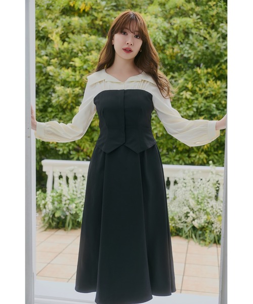 ワンピース Mayfair Bicolor Flared Dressの画像