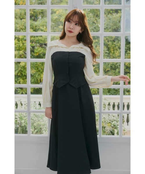 Her lip to ワンピース Mayfair Bicolor Flared Dress : ZOZOTOWN