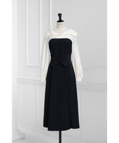 Her lip to ワンピース Mayfair Bicolor Flared Dress : ZOZOTOWN